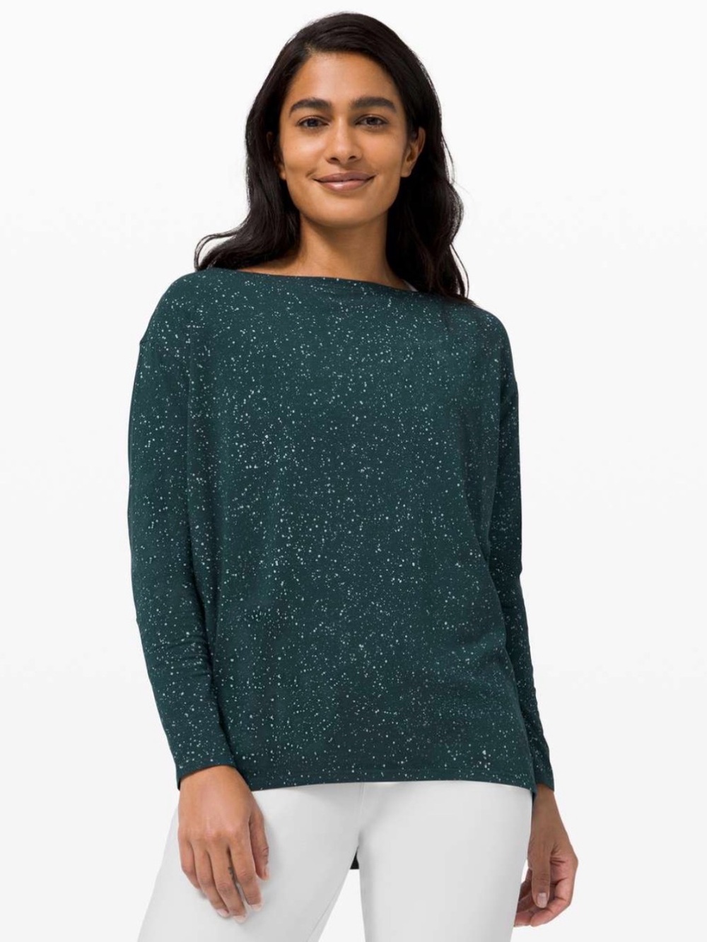 Lululemon Back in Action Splatter Dye Teal, Size 12